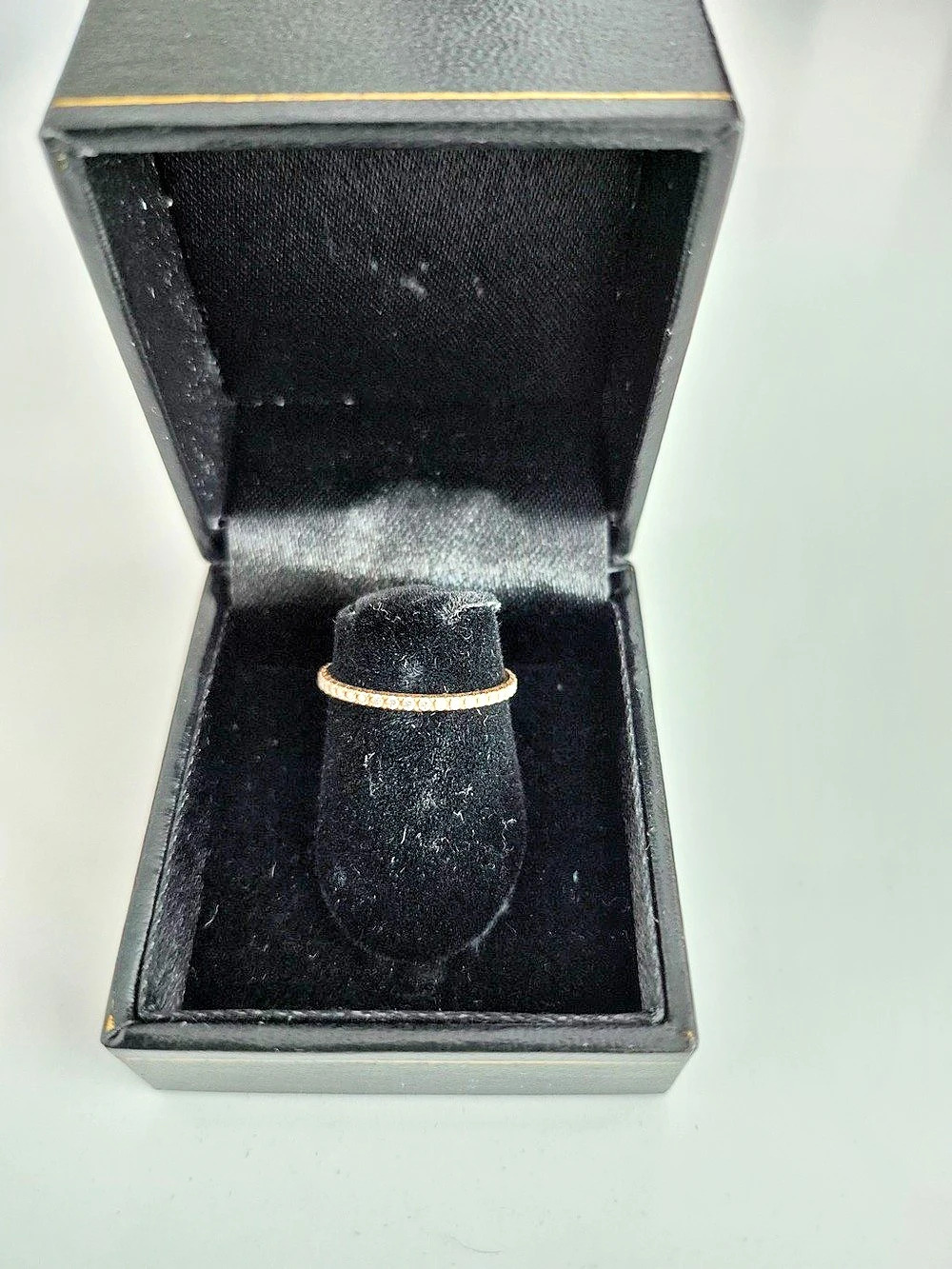 Tiffany & Co. 18K Rose Gold Diamond Eternity Ring Size 5.75
